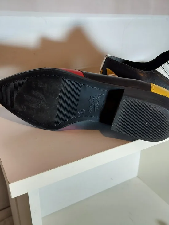 Vintage Mootsies Tootsies Black and Red Leather Slip-On Loafers - Picture 5 of 7